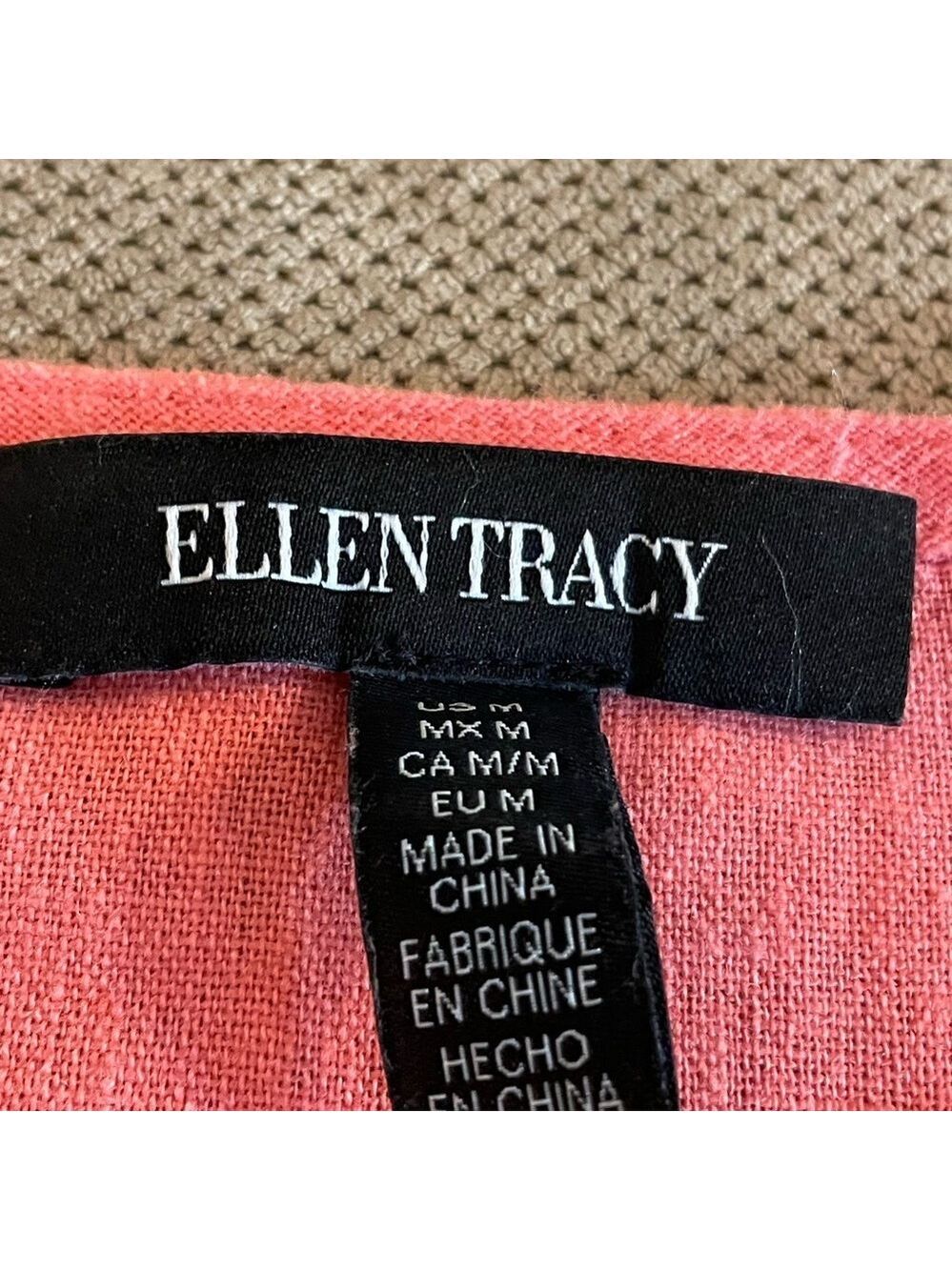 Ellen Tracy Linen ShortsleeveTop - Picture 6 of 8